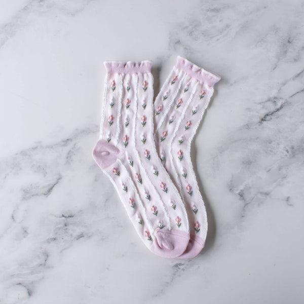 Pastel Color Floral Casual Socks: 4 colors! - Daily Magic