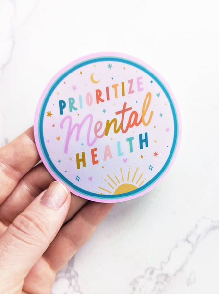 Prioritize Mental Health Pastel Aesthetic Vinyl Stickers - Daily Magic