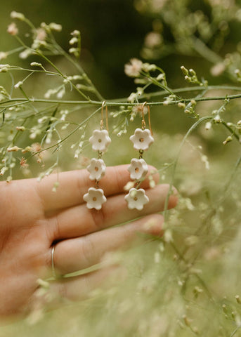 Ceramic Flower Earrings