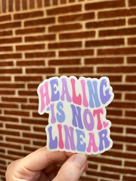 Healing Is Not Linear Sticker, Mental Health Awareness Sticker, Invisible Illness Vinyl Sticker, Ptsd Depression Awareness Healing Journey: White - Daily Magic