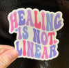 Healing Is Not Linear Sticker, Mental Health Awareness Sticker, Invisible Illness Vinyl Sticker, Ptsd Depression Awareness Healing Journey: White - Daily Magic