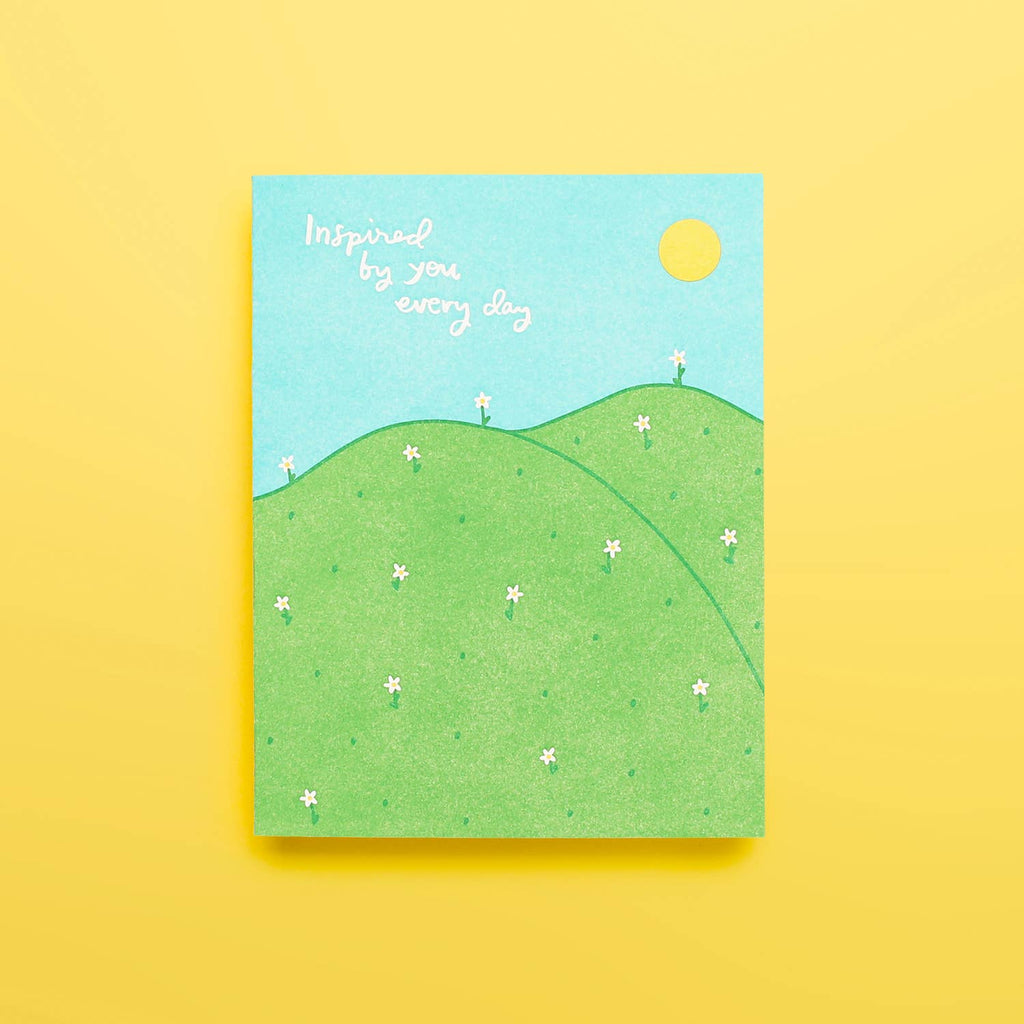 Inspired Hills - Letterpress Greeting Card - Daily Magic
