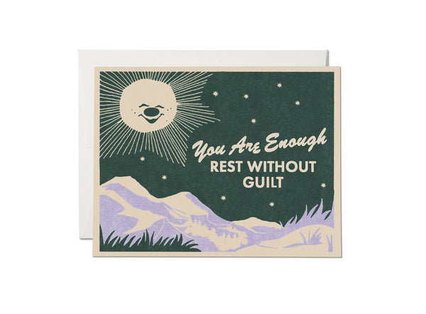 No Guilt encouragement greeting card - Daily Magic