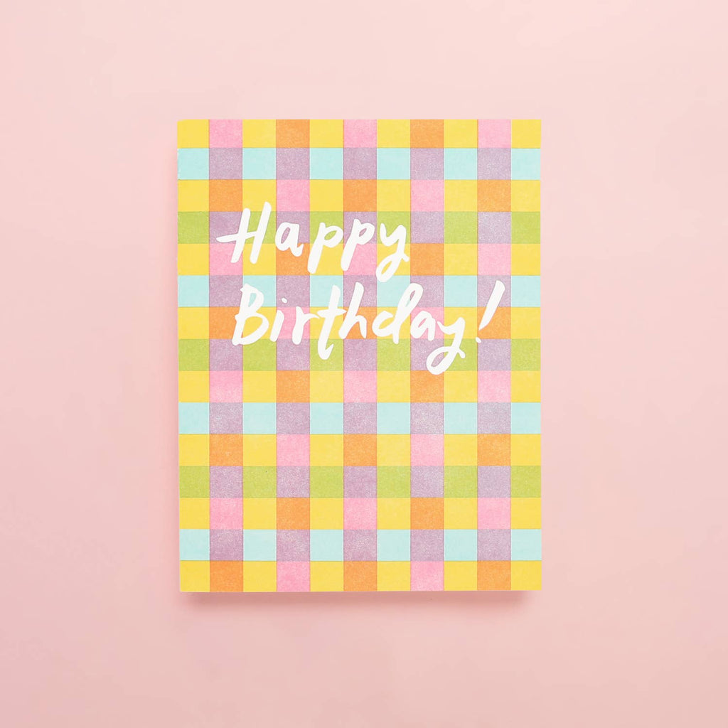 Plaid Birthday - Letterpress Greeting Card - Daily Magic