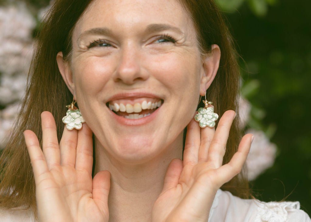 Secret Garden Porcelain Flower Earrings - Daily Magic
