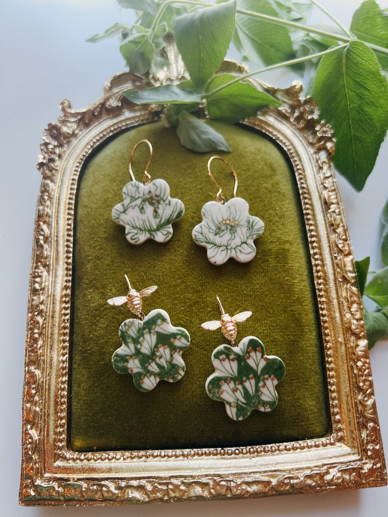 Secret Garden Porcelain Flower Earrings - Daily Magic