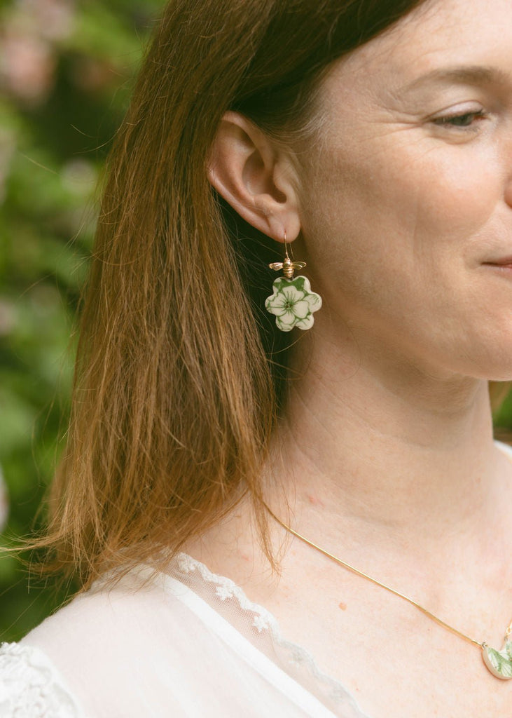 Secret Garden Porcelain Flower Earrings - Daily Magic