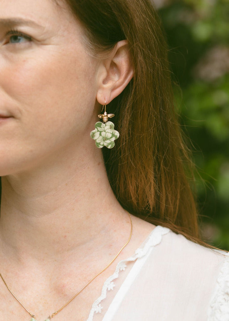 Secret Garden Porcelain Flower Earrings - Daily Magic