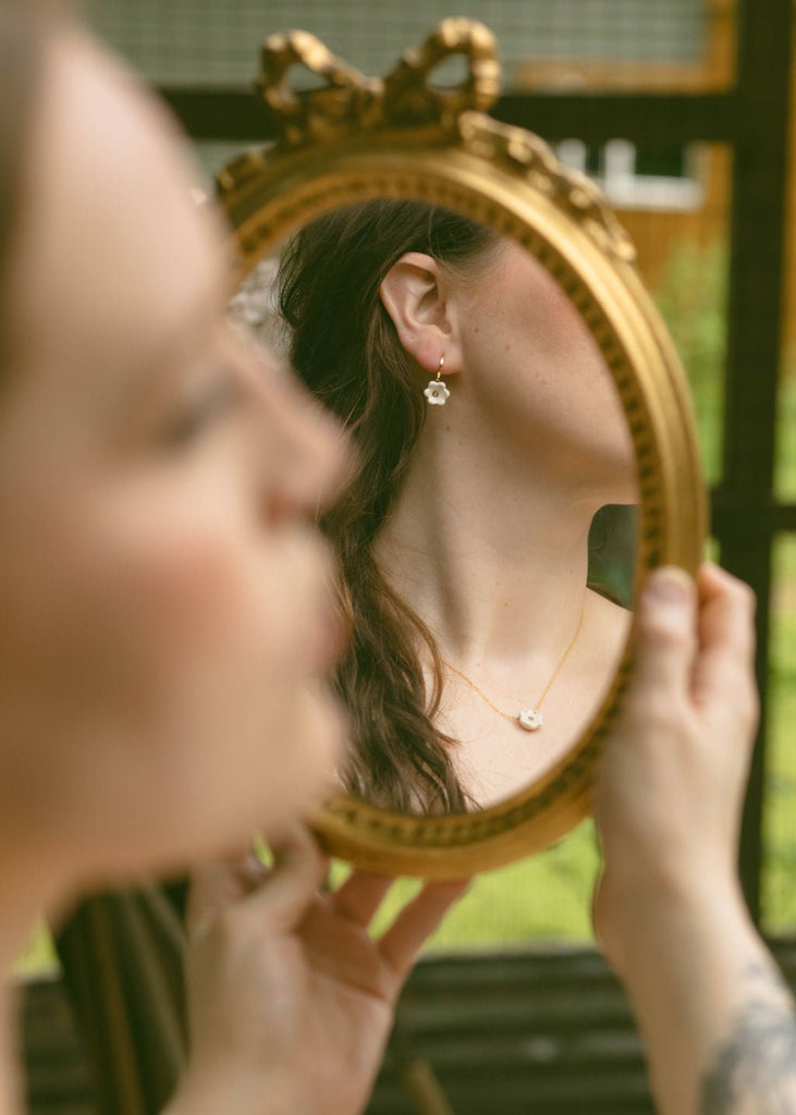 Secret Garden Porcelain Huggie Hoops - Daily Magic