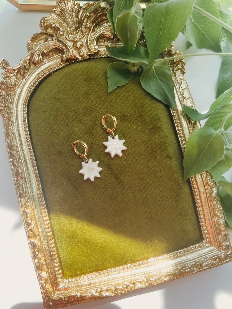 Secret Garden Porcelain Huggie Hoops - Daily Magic