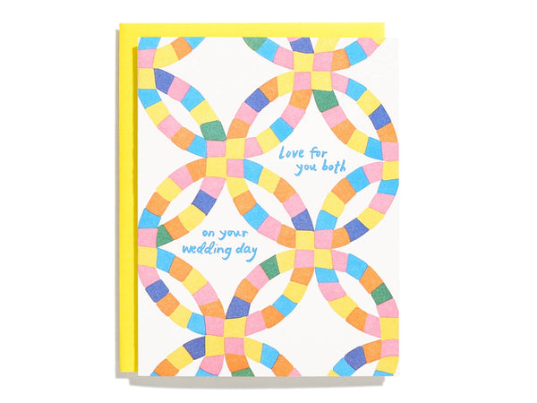 Wedding Quilt - Letterpress Greeting Card - Daily Magic