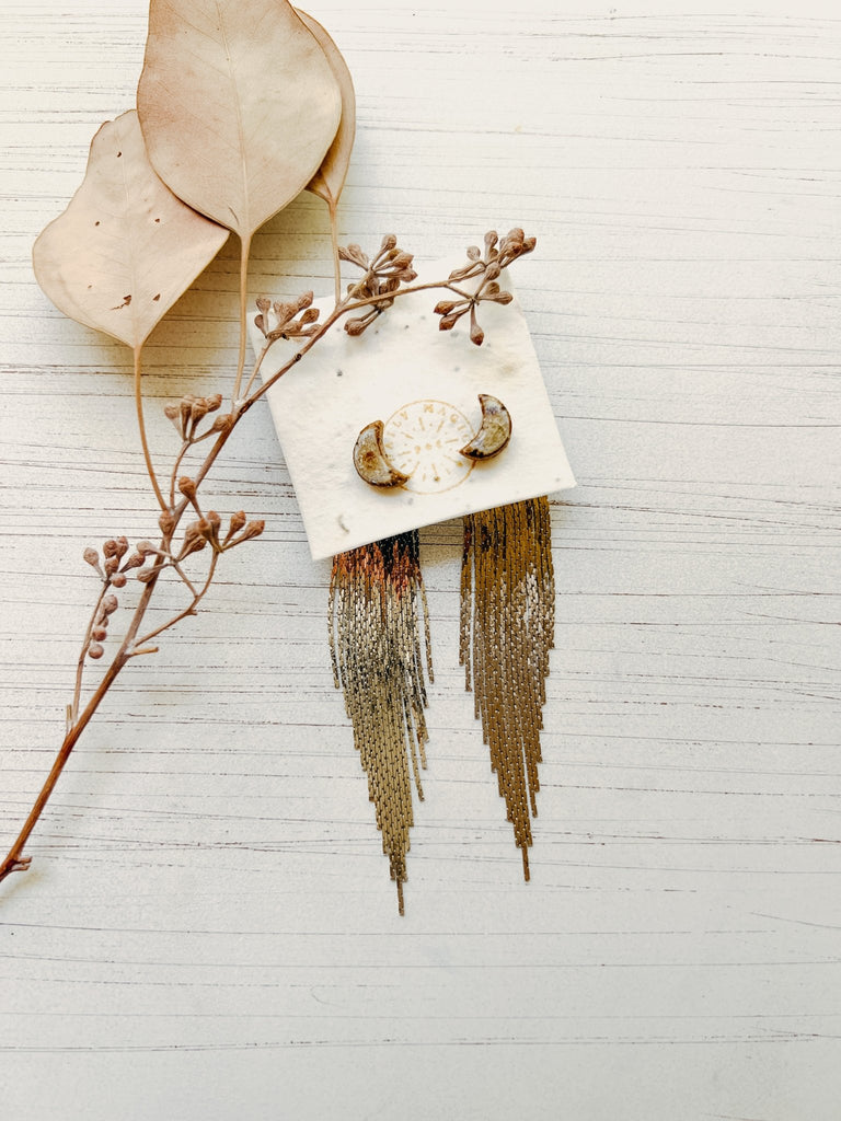 Celestial Stud with Removable Gold Fringe Chandelier Jacket - Daily Magic