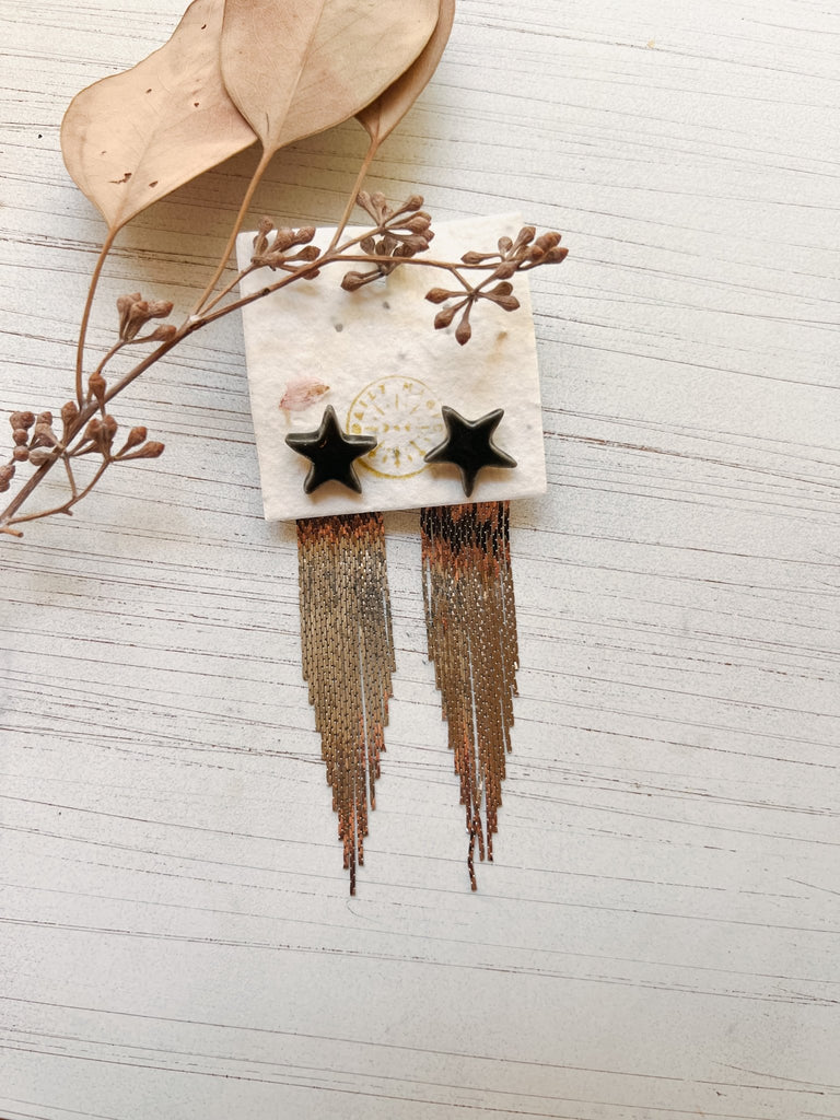 Celestial Stud with Removable Gold Fringe Chandelier Jacket - Daily Magic