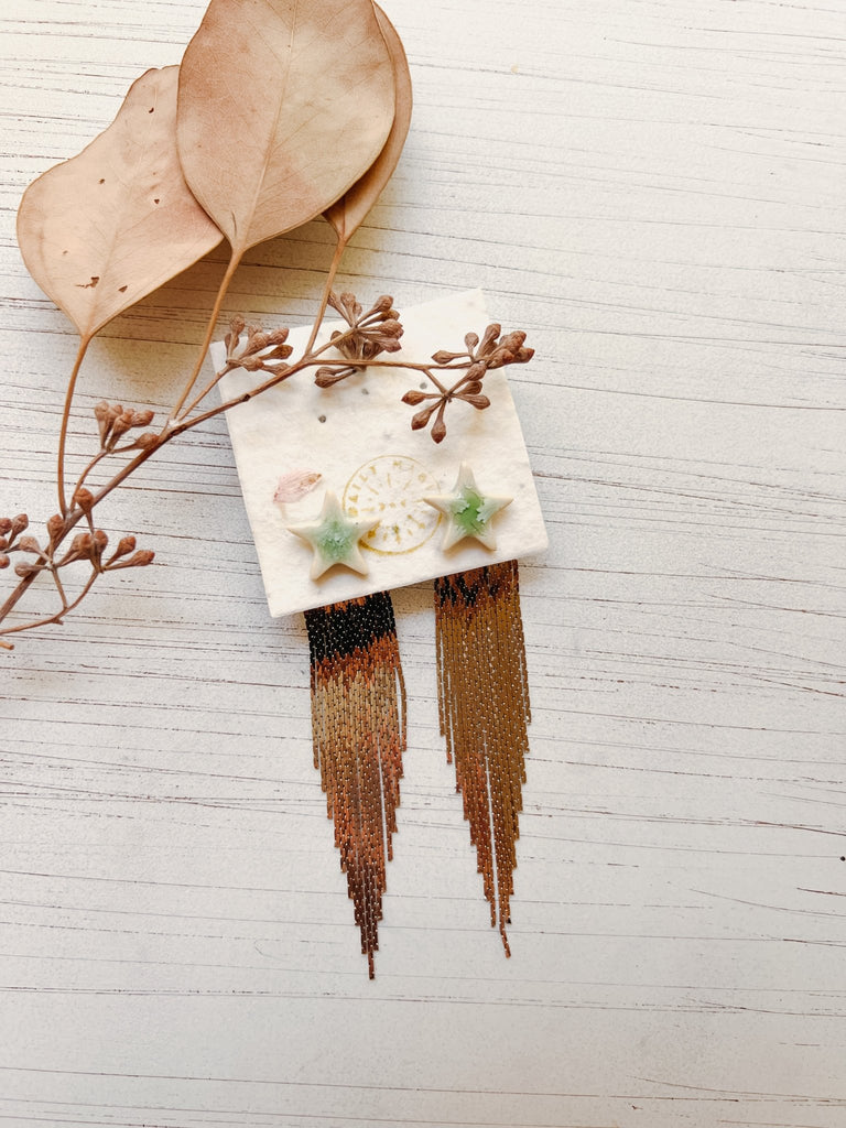 Celestial Stud with Removable Gold Fringe Chandelier Jacket - Daily Magic