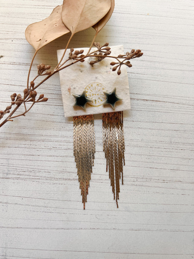 Celestial Stud with Removable Gold Fringe Chandelier Jacket - Daily Magic