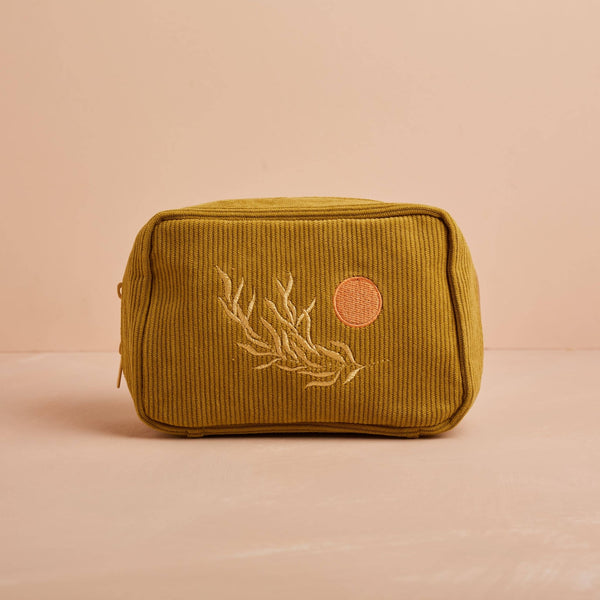Corduroy Makeup Bag in Olive - Daily Magic