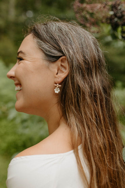 Daisy + Bee Flower Earrings with Gold Detailing - Daily Magic