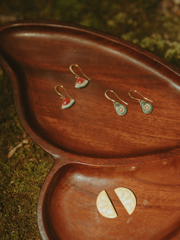 Fruit Dangle Earrings with Gold Details - Daily Magic