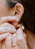 Gilded Garden: Poinsettia Flower Studs with Gold Leaf Jacket - 3-in-1 Versatility for The Holidays - Daily Magic