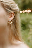 Gilded Garden: Porcelain Daisy Flower Stud with Removable Gold Leaf Jacket - Daily Magic