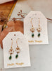 Gilded Garden: Porcelain Flower & Leaf Dangle Earrings - Daily Magic