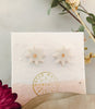 Gilded Garden: Porcelain Flower Studs with Gold Details - Daily Magic