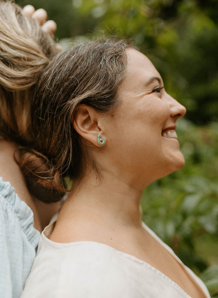 Gilded Garden: Porcelain Fruit Studs with Gold Detailing - Daily Magic