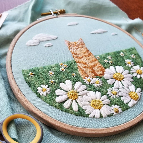 Happy Cat Embroidery Kit - Daily Magic