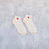 Mini Heart Ankle Socks: Beige/Red - Daily Magic