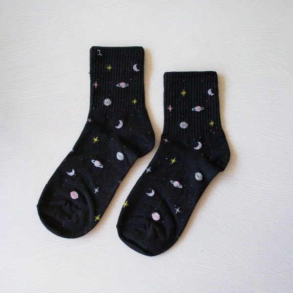 Space Casual Socks: Black - Daily Magic