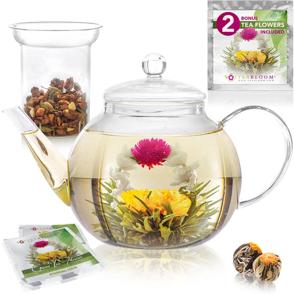 Teabloom Stovetop & Microwave Safe Glass Teapot - Daily Magic