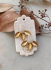 The Laurel Set: Handmade Ceramic Teardrop Stud with Removable Gold Leaf Earring Jacket - Daily Magic